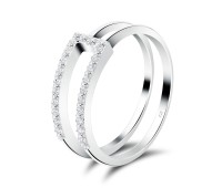 Modern CZ Silver Rings NSR-2742